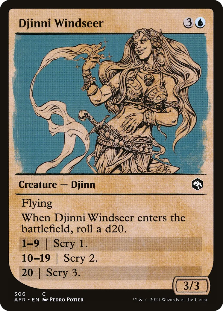 Djinni Windseer — Adventures in the Forgotten Realms — Magic: The Gathering