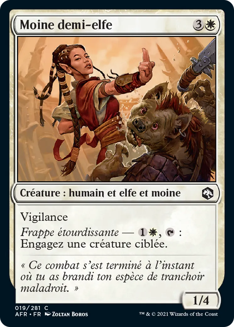 Moine demi-elfe — Adventures in the Forgotten Realms — Magic: The Gathering