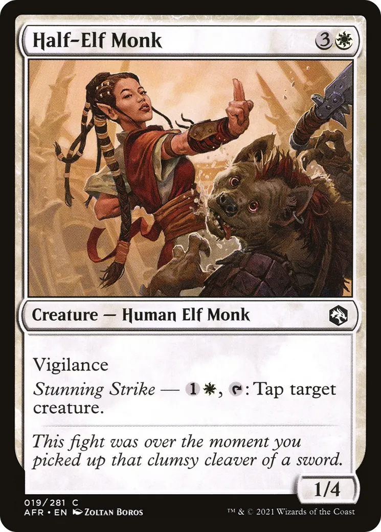 Half-Elf Monk — Adventures in the Forgotten Realms — Magic: The Gathering