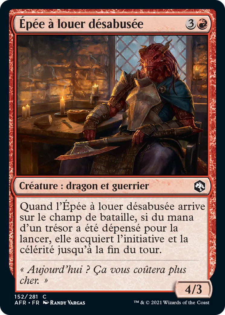 Épée à louer désabusée — Adventures in the Forgotten Realms — Magic: The Gathering
