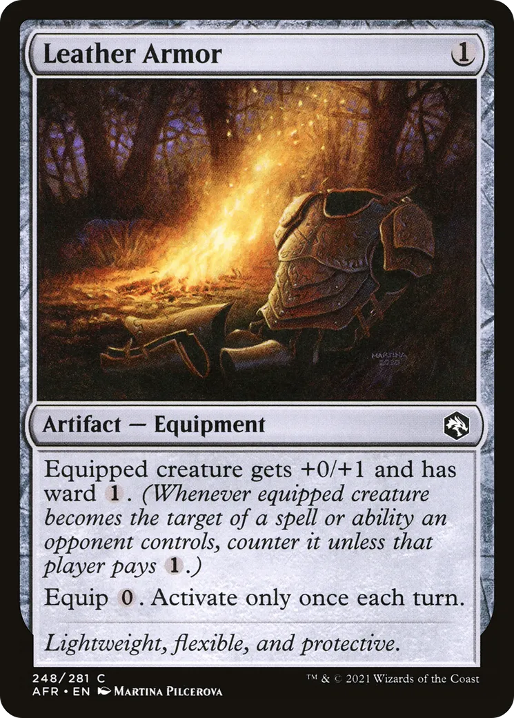 Armure de cuir — Adventures in the Forgotten Realms — Magic: The Gathering