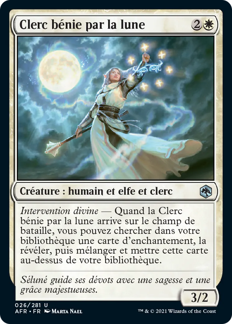 Clerc bénie par la lune — Adventures in the Forgotten Realms — Magic: The Gathering