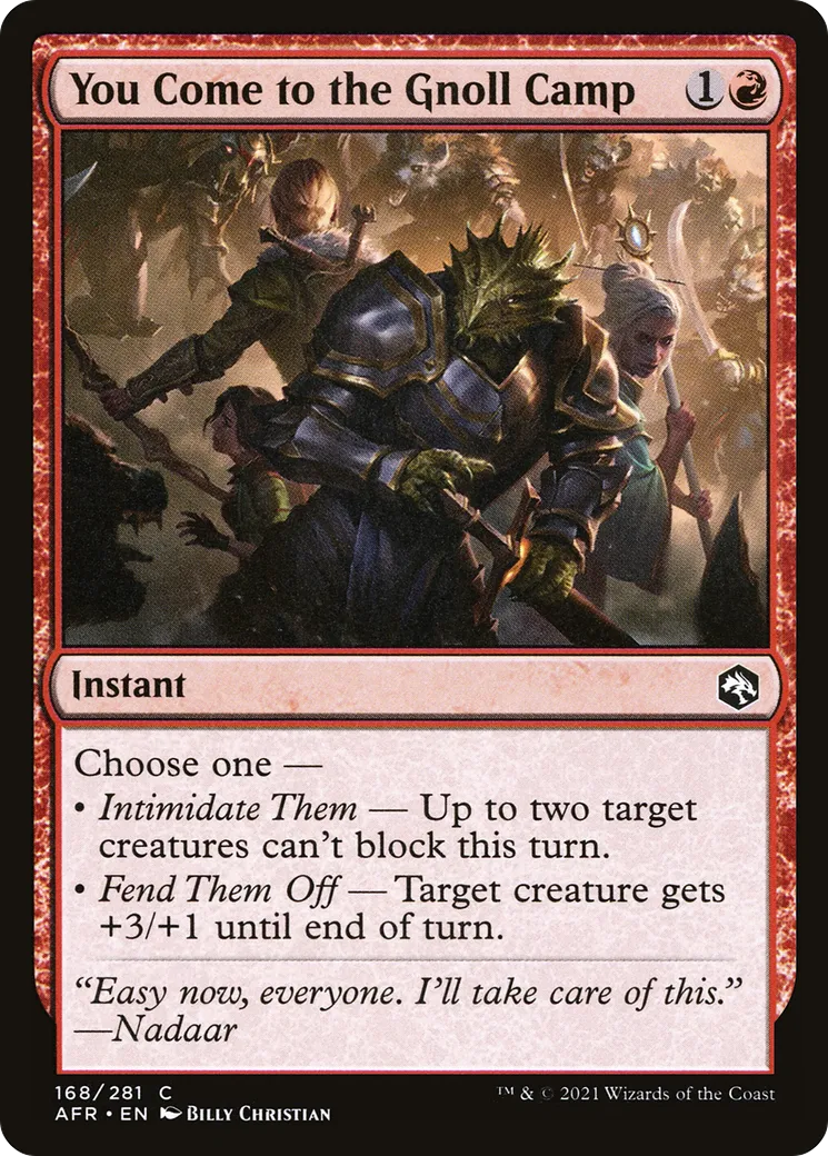 Vous arrivez au camp des gnolls — Adventures in the Forgotten Realms — Magic: The Gathering