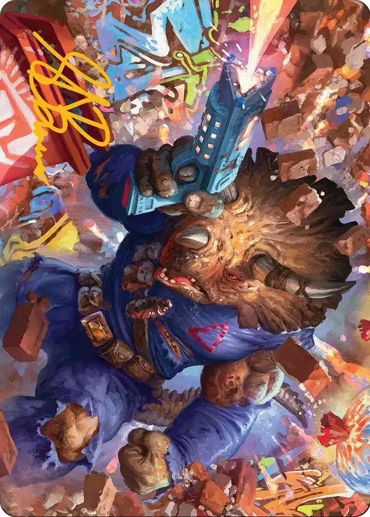 Zog, Triceraton Castaway — Teenage Mutant Ninja Turtles Art Series — Magic: The Gathering
