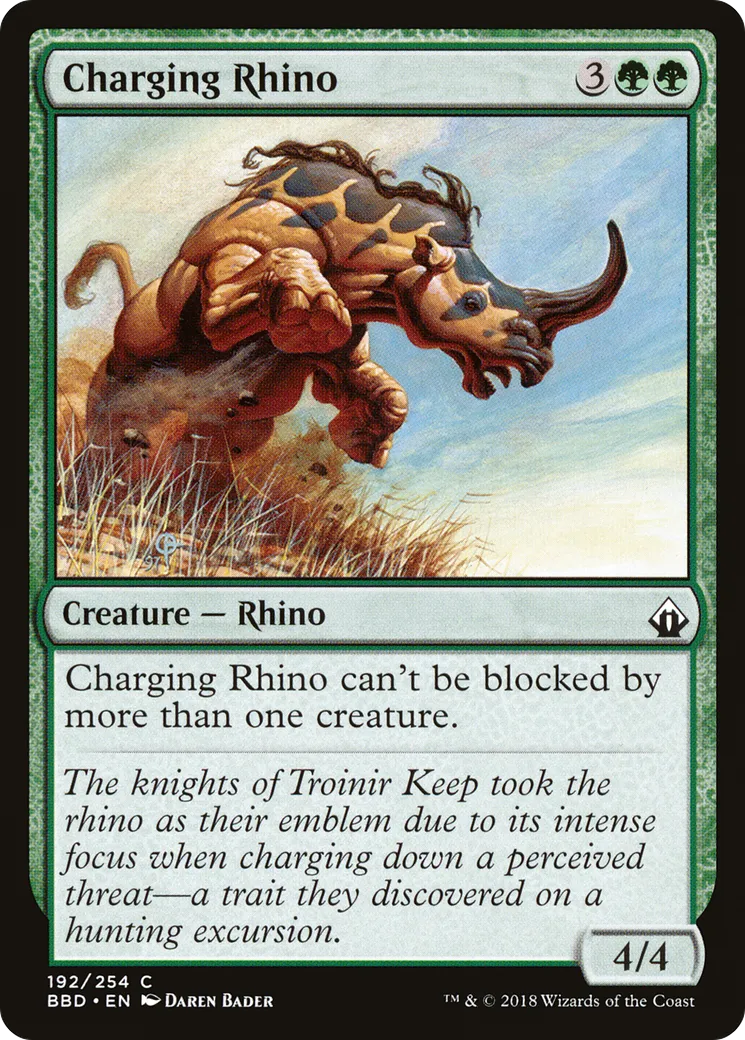 Charging Rhino — Battlebond — Magic: The Gathering
