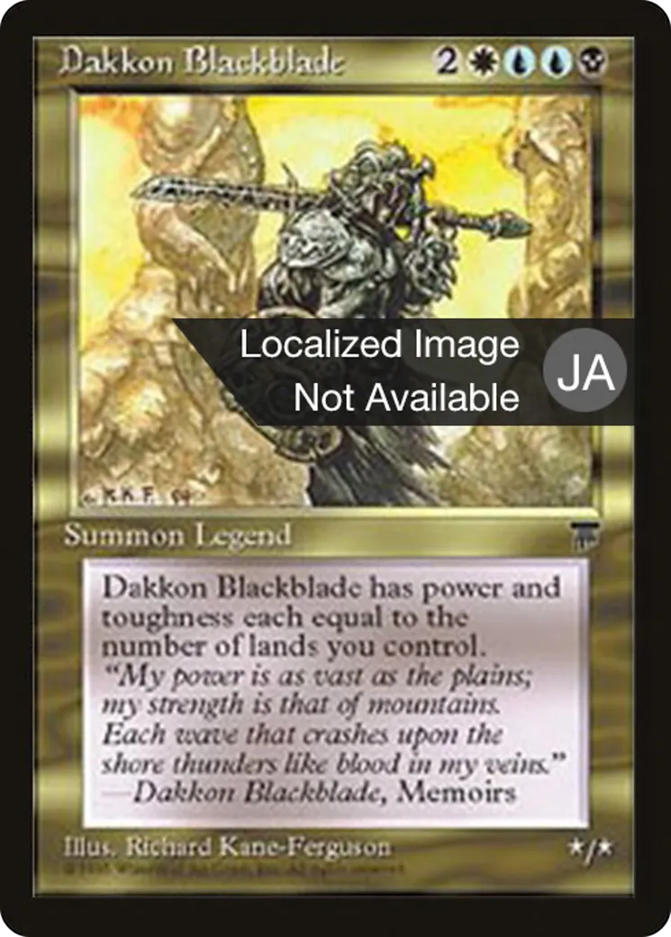 Dakkon Blackblade — Chronicles Foreign Black Border — Magic: The Gathering