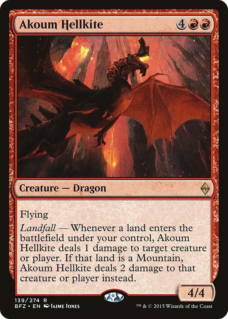 Akoum Hellkite — Battle for Zendikar — Magic: The Gathering