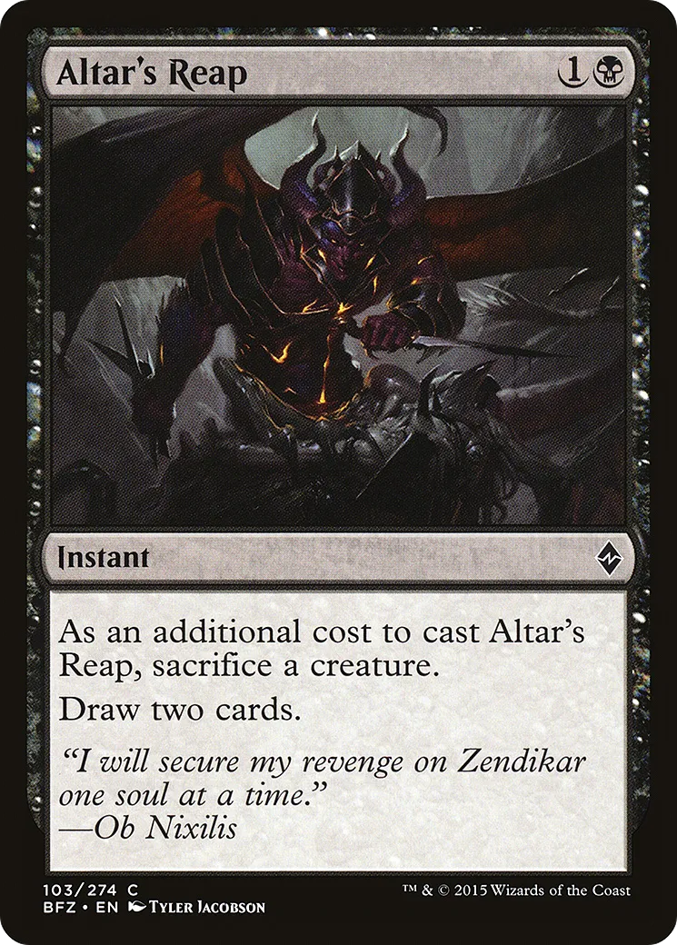 Altar's Reap — Battle for Zendikar — Magic: The Gathering