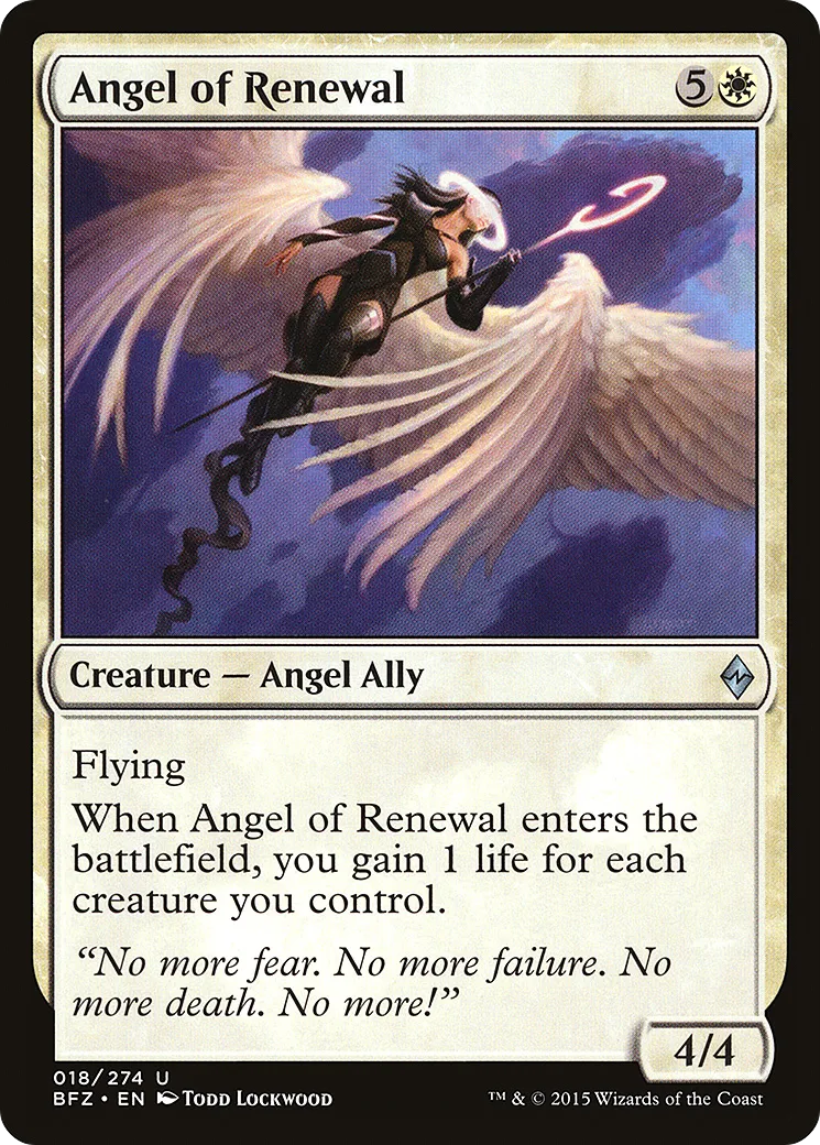 Angel of Renewal — Battle for Zendikar — Magic: The Gathering