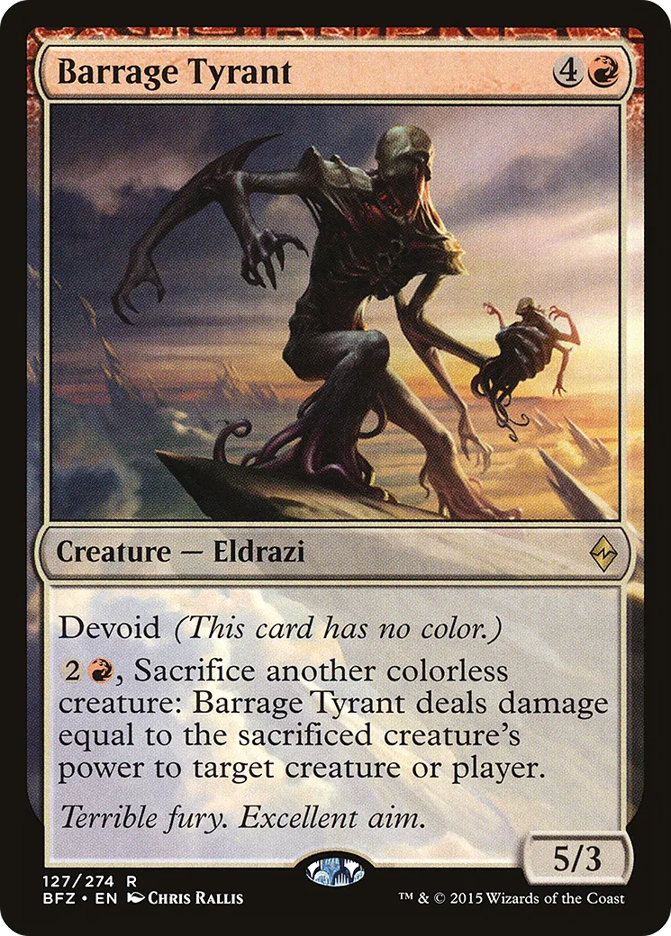Barrage Tyrant from Battle for Zendikar - Magic: The Gathering
