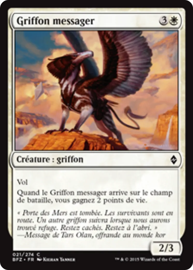 Griffon messager — Battle for Zendikar — Magic: The Gathering