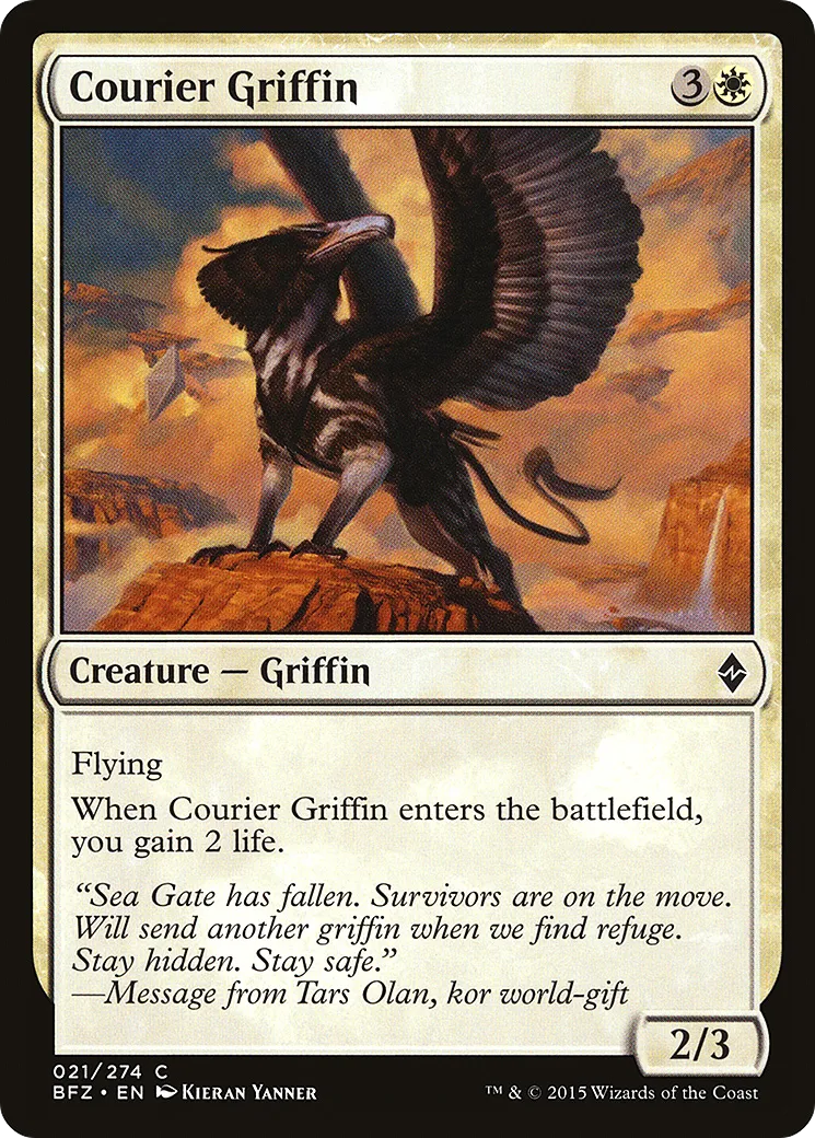 Courier Griffin — Battle for Zendikar — Magic: The Gathering