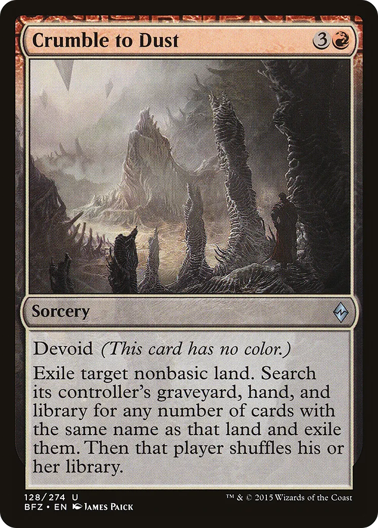 Tomber en poussière — Battle for Zendikar — Magic: The Gathering