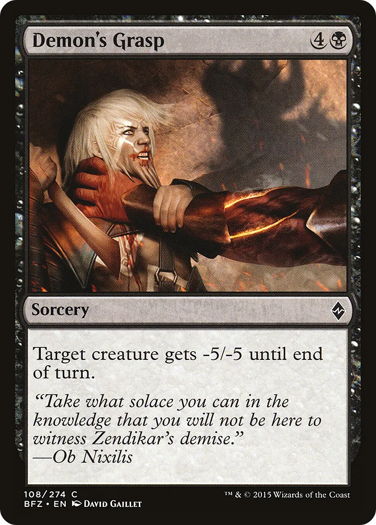 Demon's Grasp — Battle for Zendikar — Magic: The Gathering
