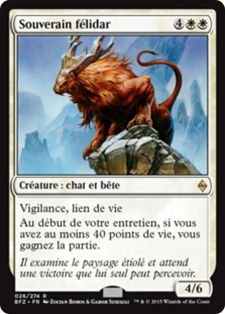 Souverain félidar — Battle for Zendikar — Magic: The Gathering