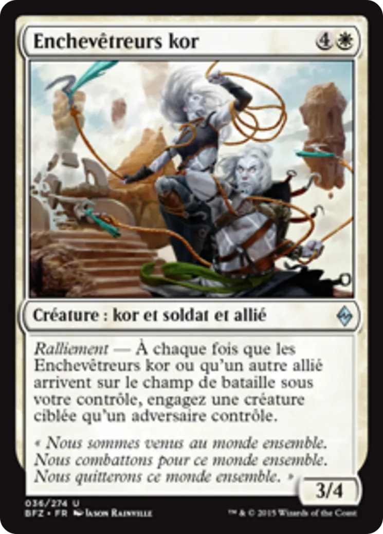 Enchevêtreurs kor — Battle for Zendikar — Magic: The Gathering