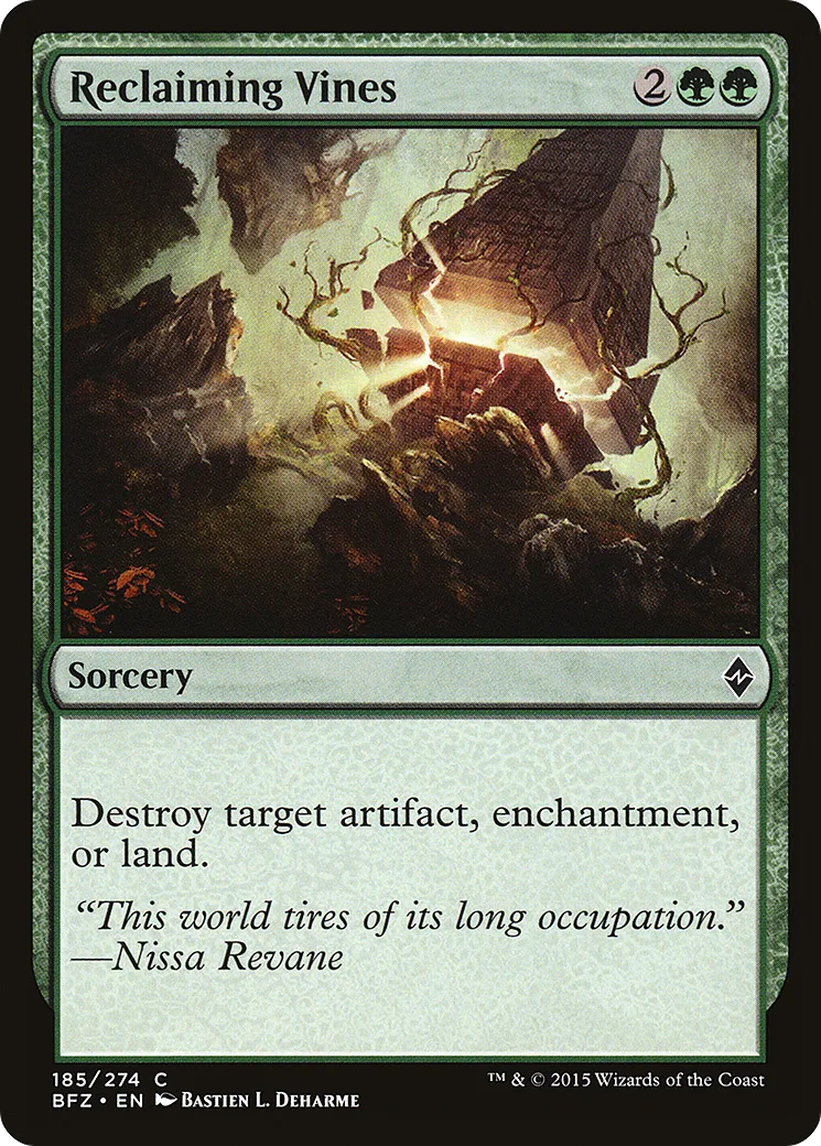 Reclaiming Vines — Battle for Zendikar — Magic: The Gathering