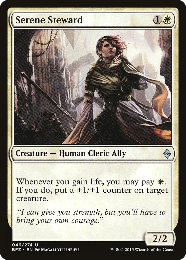 Serene Steward — Battle for Zendikar — Magic: The Gathering