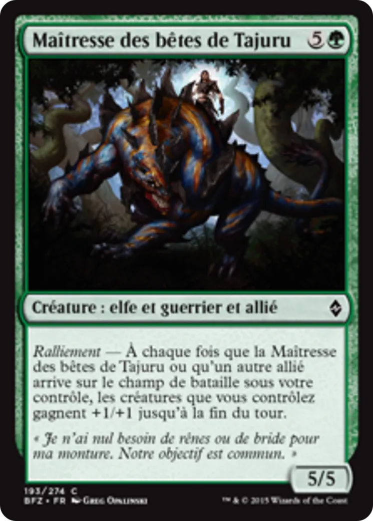 Maîtresse des bêtes de Tajuru — Battle for Zendikar — Magic: The Gathering