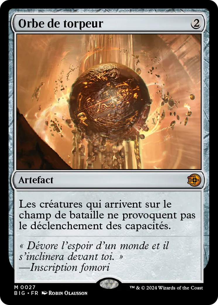 Orbe de torpeur — The Big Score — Magic: The Gathering