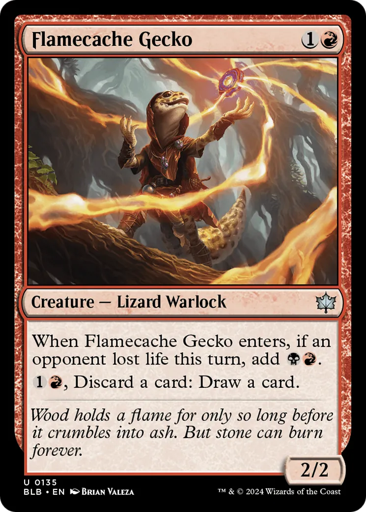 Flamecache Gecko — Bloomburrow — Magic: The Gathering