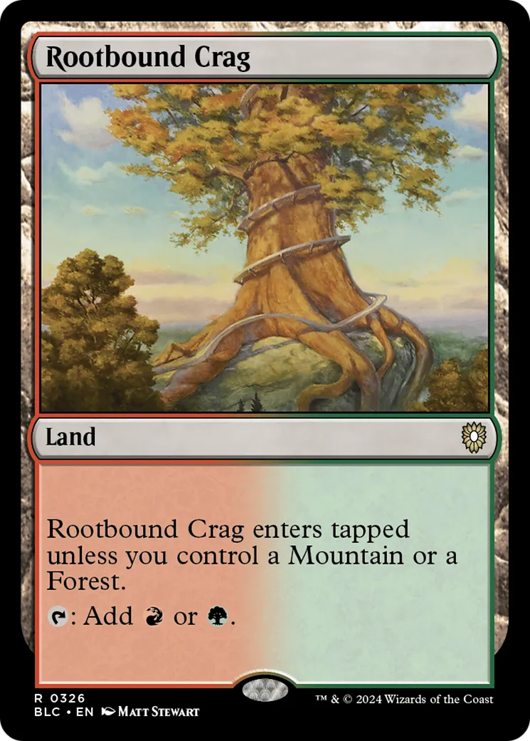 Rootbound Crag — Bloomburrow Commander — Magic: The Gathering