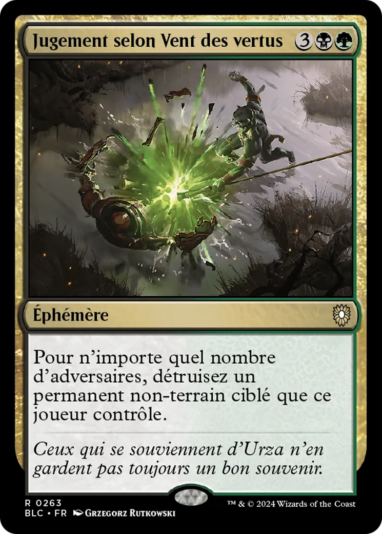 Jugement selon Vent des vertus — Bloomburrow Commander — Magic: The Gathering