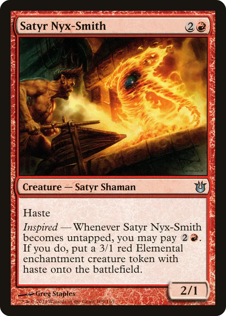 Satyr Nyx-Smith — Born of the Gods — Magic: The Gathering