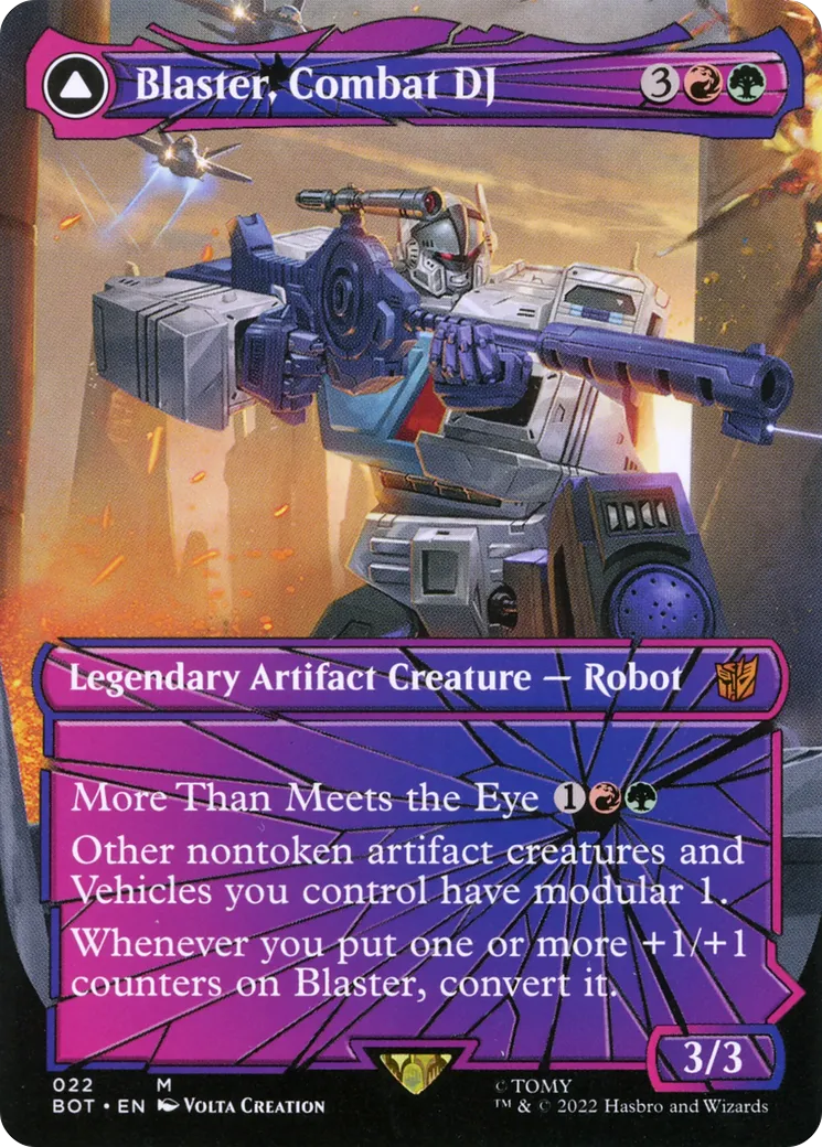 Blaster, Combat DJ // Blaster, Morale Booster — Transformers — Magic: The Gathering
