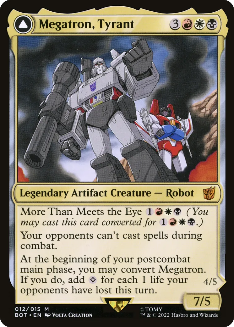 Megatron, Tyrant // Megatron, Destructive Force — Transformers — Magic: The Gathering