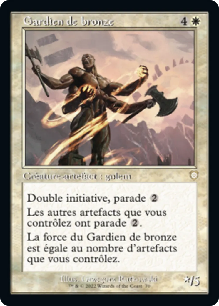 Gardien de bronze — The Brothers' War Commander — Magic: The Gathering