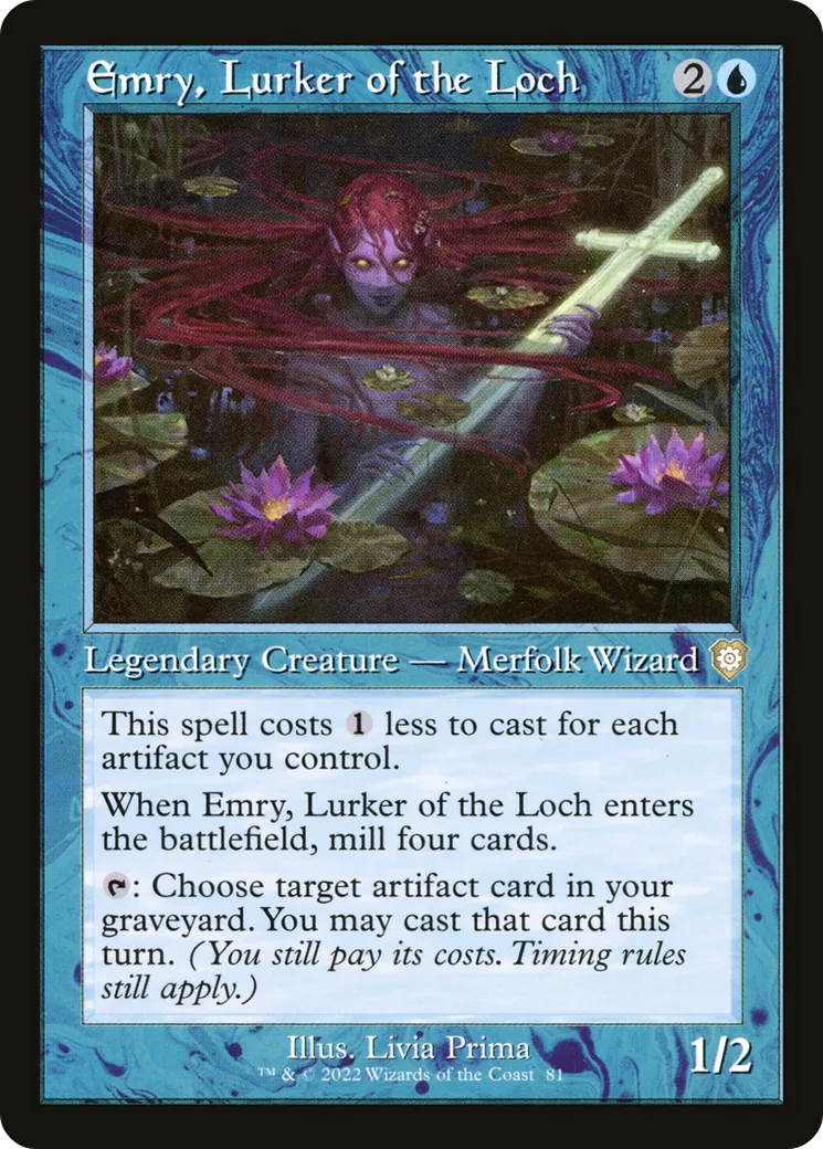 Emry, Lurker of the Loch — The Brothers' War Commander — Magic: The Gathering