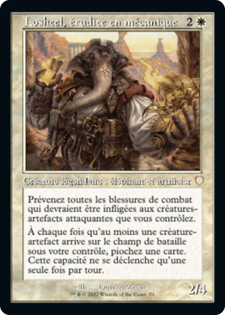 Losheel, érudite en mécanique — The Brothers' War Commander — Magic: The Gathering