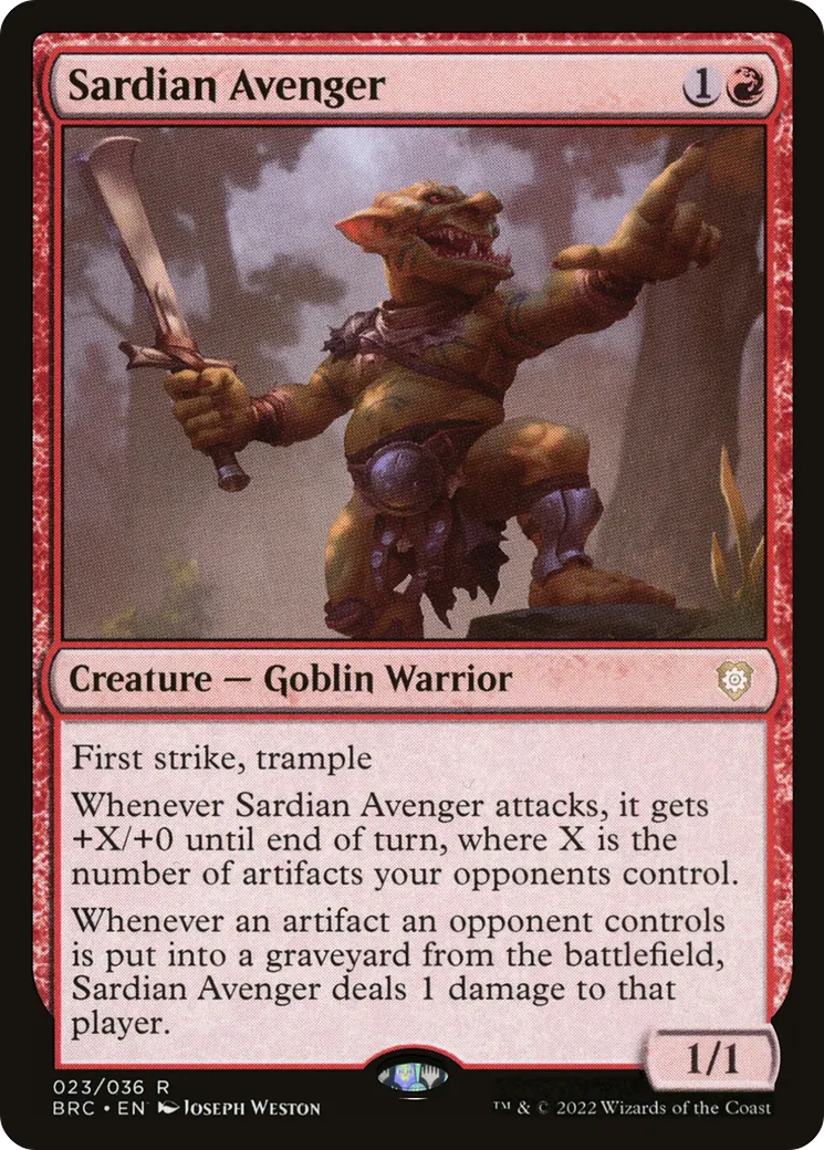 Sardian Avenger — The Brothers' War Commander — Magic: The Gathering