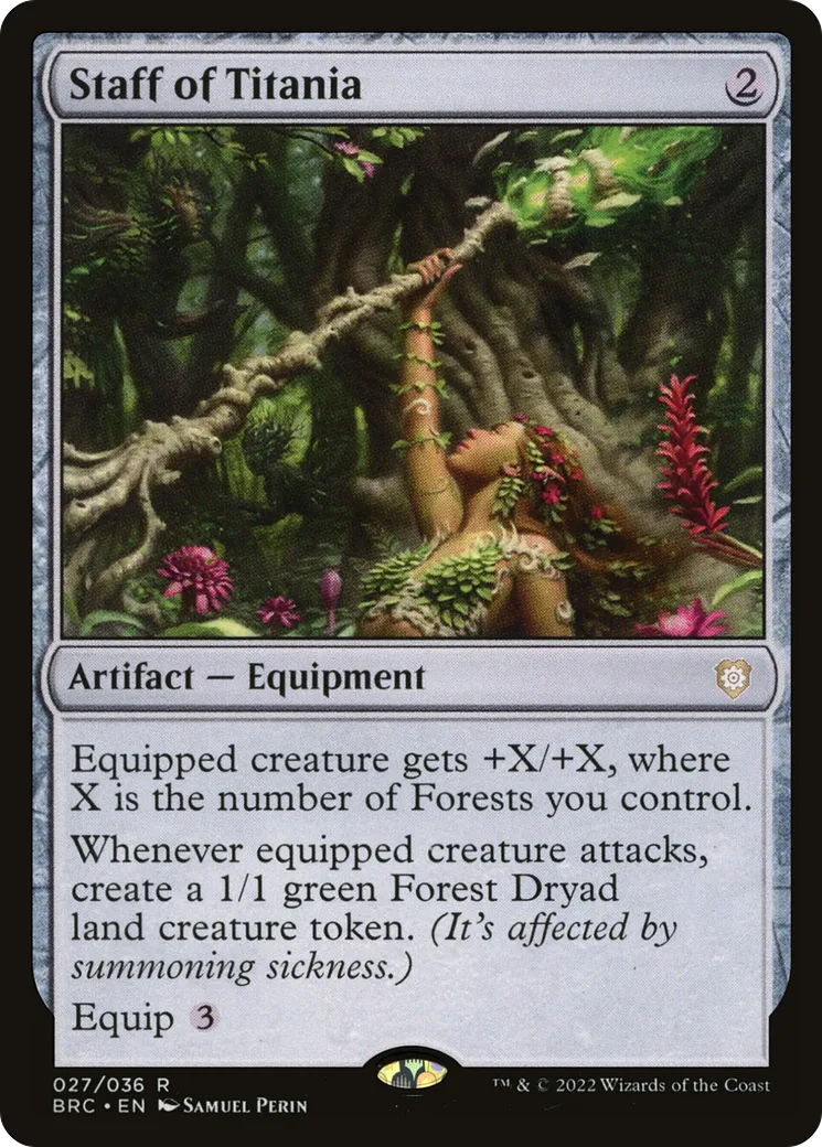 Staff of Titania — The Brothers' War Commander — Magic: The Gathering