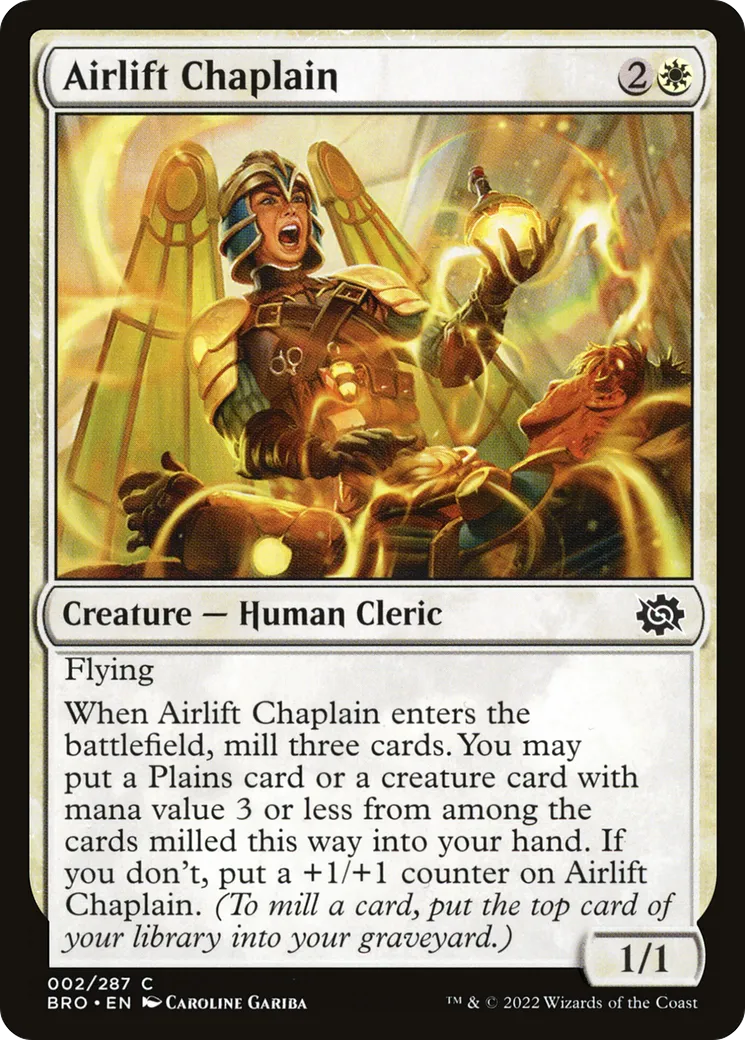 Airlift Chaplain — The Brothers' War — Magic: The Gathering