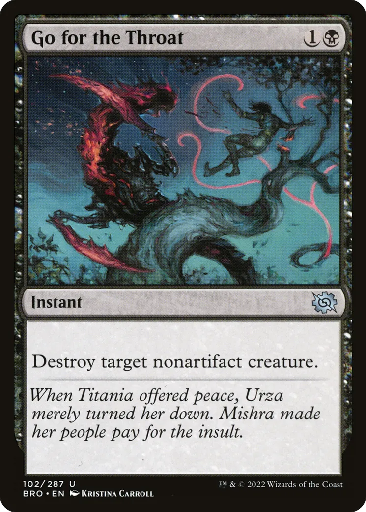 Droit à la gorge — The Brothers' War — Magic: The Gathering
