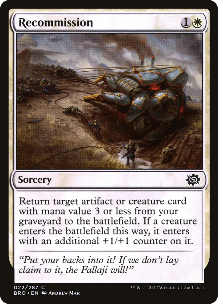 Recommission — The Brothers' War — Magic: The Gathering