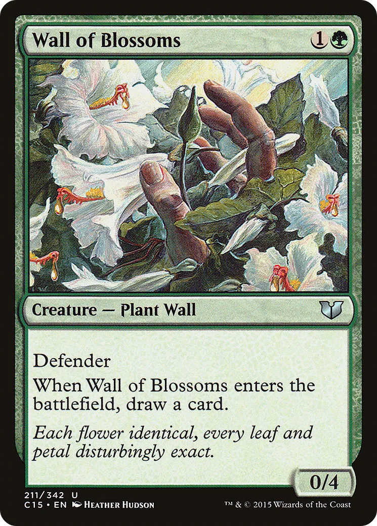 Wall of Blossoms from Commander 2015 - Magic: The Gathering