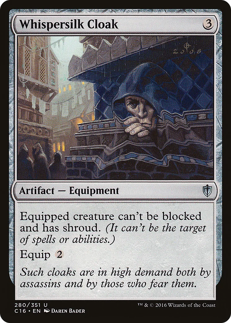 Whispersilk Cloak — Commander 2016 — Magic: The Gathering