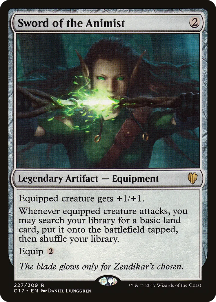 Sword of the Animist from Commander 2017 - Magic: The Gathering