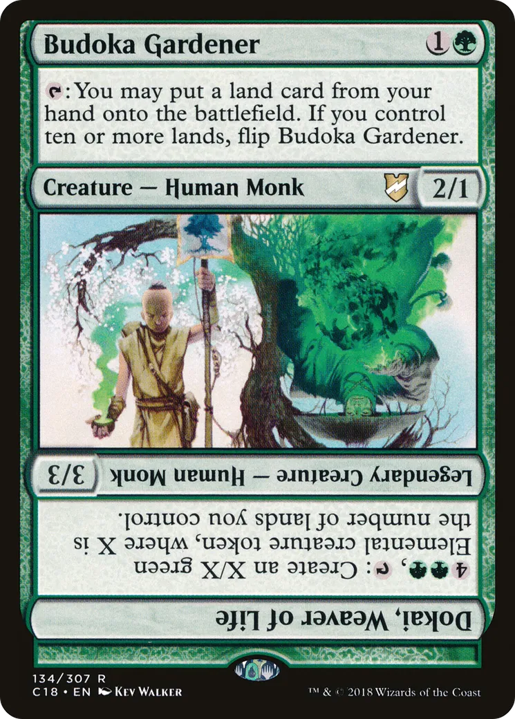 Budoka Gardener // Dokai, Weaver of Life — Commander 2018 — Magic: The Gathering