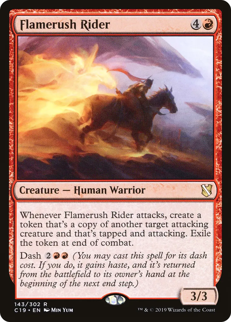 Flamerush Rider from Commander 2019 - Magic: The Gathering