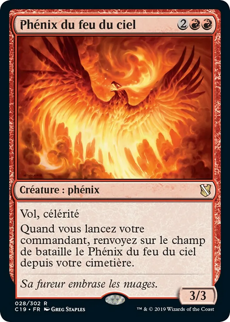 Phénix du feu du ciel — Commander 2019 — Magic: The Gathering
