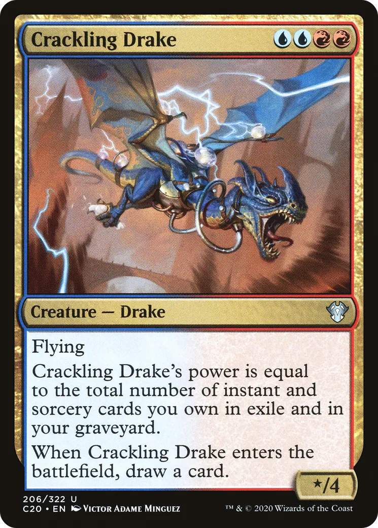 Crackling Drake — Commander 2020 — Magic: The Gathering