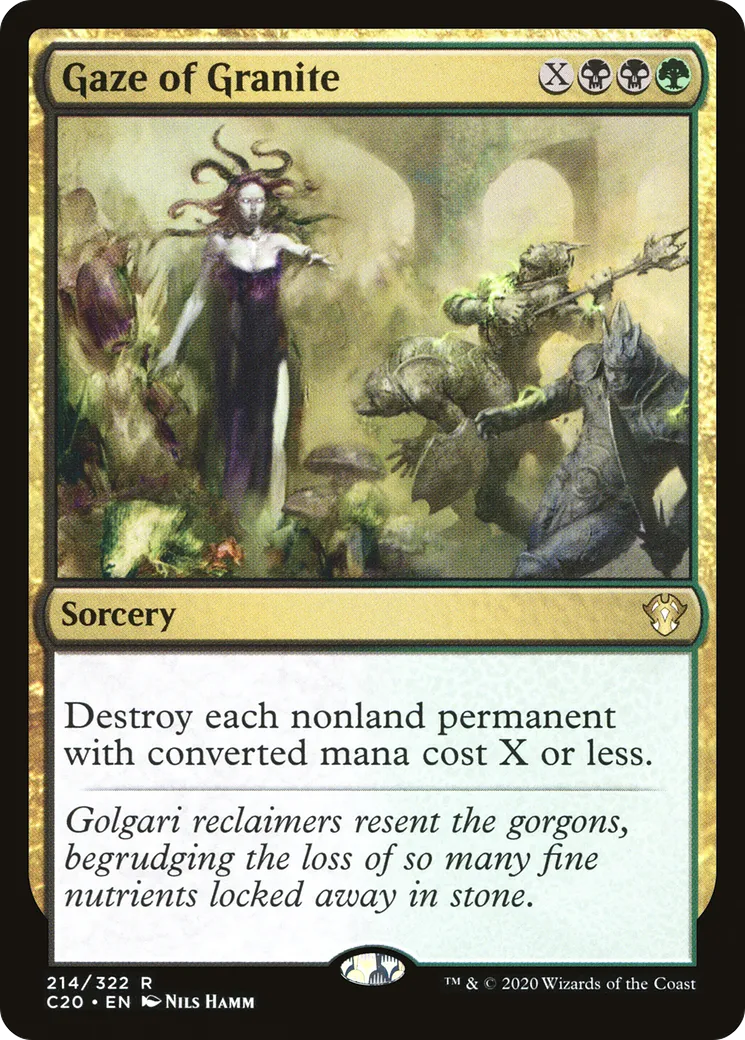 Gaze of Granite from Commander 2020 - Magic: The Gathering