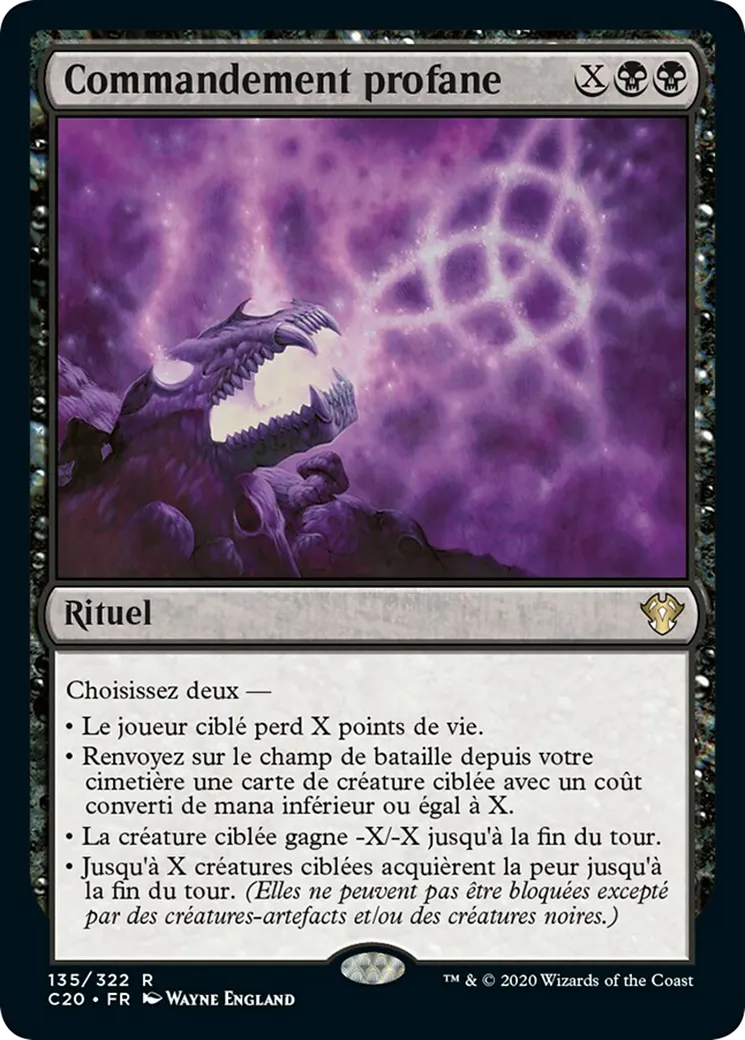 Commandement profane from Commander 2020 - Magic: The Gathering