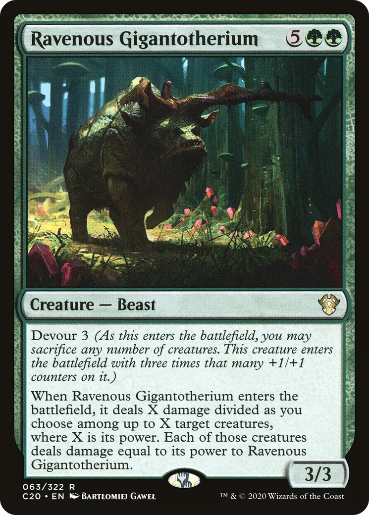 Ravenous Gigantotherium from Commander 2020 - Magic: The Gathering