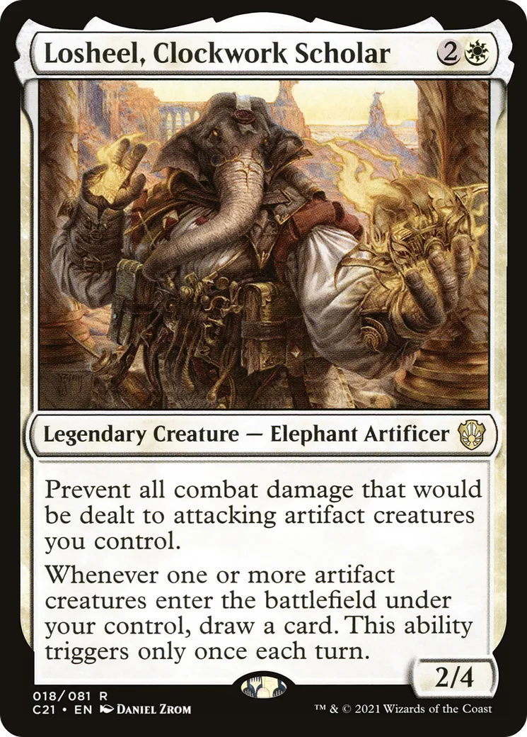 Losheel, Clockwork Scholar — Commander 2021 — Magic: The Gathering