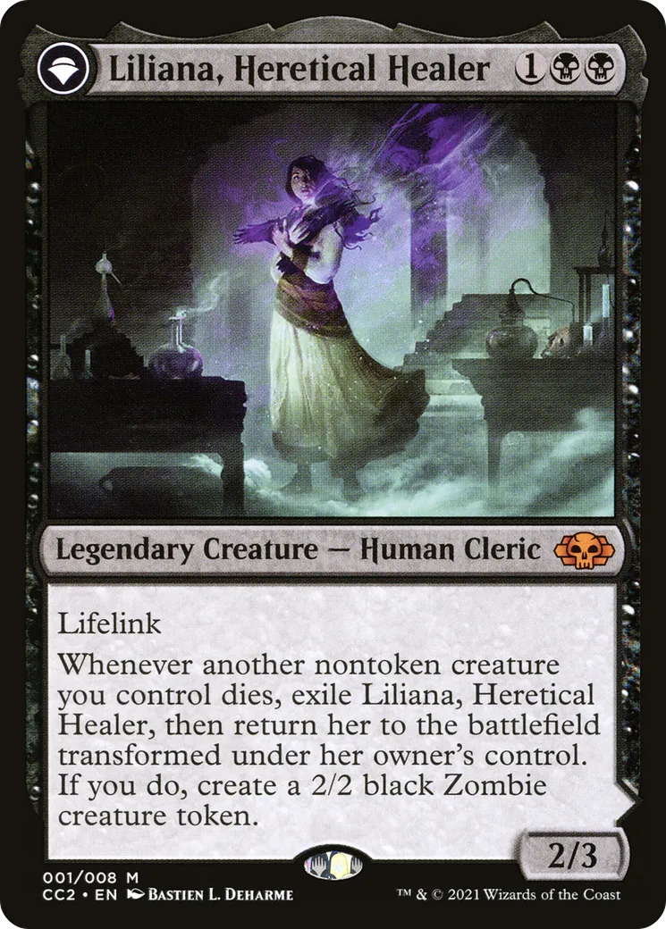 Liliana, Heretical Healer // Liliana, Defiant Necromancer — Commander Collection: Black — Magic: The Gathering